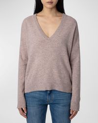 Zadig & Voltaire Vivi Patch Cashmere Sweater in Camel - Xs