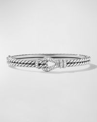 David Yurman - Thoroughbred Loop Bracelet With Diamonds In Silver, 5.5mm - Lyst