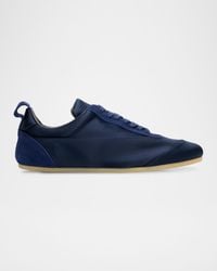 Jil Sander - Etage Satin And Suede Low-Top Sneakers - Lyst