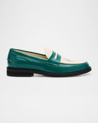 Duke & Dexter - Wilde Forest Palm Tree Leather Penny Loafers - Lyst