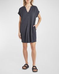 Splendid - Pippa Short-Sleeve Linen-Blend Mini Dress - Lyst