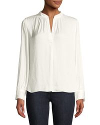 Zadig & Voltaire - Tink V-Neck Satin Long-Sleeve Blouse - Lyst