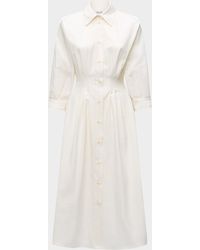 Callas Milano - Anais Pleated Cotton Midi Shirtdress - Lyst
