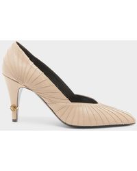 Versace - 90Mm Gianni Textured Leather Pumps - Lyst