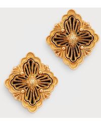 Buccellati - Opera Tulle Small Button Earrings In Black And 18k Pink Gold - Lyst