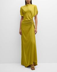 A.L.C. - Nadia Ruched Petal-sleeve Gown - Lyst