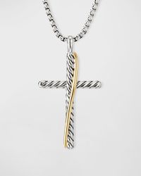 David Yurman - Crossover Cross Necklace W/ 18k Gold - Lyst