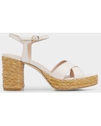 Stuart Weitzman - 80Mm Dayna Leather Espadrille Platform Sandals - Lyst