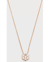 Bayco - 18k Rose Gold Flower Diamond Pendant Necklace - Lyst