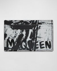 Alexander McQueen - Graffiti Logo Leather Card Holder - Lyst