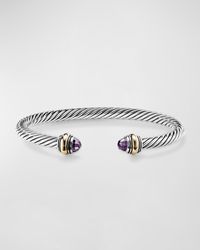 David Yurman - Cable Bracelet With Gemstone In Silver With 14k Gold, 5mm - Lyst