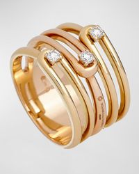Krisonia - 18k Yellow Gold Ring With 3 Diamonds, Size 7 - Lyst