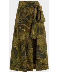 Marie Oliver - Estine Palm Leaf-Print Midi Wrap Skirt - Lyst