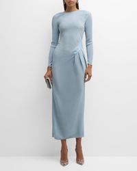 Giorgio Armani - Plisse Jersey Gown With Beaded Hip Detail - Lyst