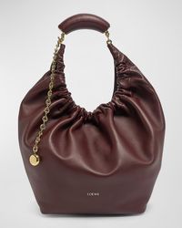 Loewe - Medium Squeeze Chain Leather Hobo Bag - Lyst