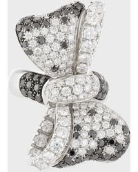 Leo Pizzo - White & Black Diamond Bow Tie Ring, Size 7 - Lyst
