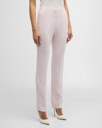 Emporio Armani - High-Rise Straight-Leg Crepe Cady Trousers - Lyst