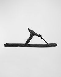Tory Burch - Miller Pave Logo Thong Sandals - Lyst