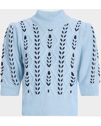 Rails - Addy Laced Cable-Knit Mock Sweater - Lyst