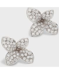 Pasquale Bruni - Giardini Segreti 18k White Gold Diamond Flower Stud Earrings - Lyst