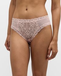 Natori - Feathers Lace-Trim And Mesh Hipster Briefs - Lyst