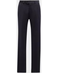 Emporio Armani - Basic Flat-Front Wool Trousers - Lyst