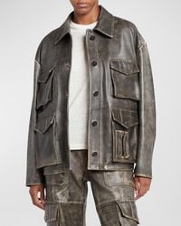 Golden Goose - Journey Distressed Nappa Leather Pocket Jacket - Lyst