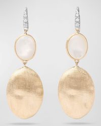 Marco Bicego - 18k Siviglia Mother-of-pearl Hook Earrings With White Diamonds - Lyst
