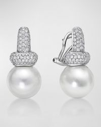 Belpearl - Avenue Diamond & South Sea Pearl Earrings - Lyst