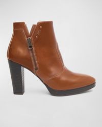 Nero Giardini - Leather Zipper Platform Ankle Booties - Lyst