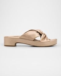 Pedro Garcia - Twisted Metallic Leather Flatform Sandals - Lyst