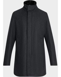 Herno - Apos;S Twill Car Coat W/ Removable Faux-Fur Collar - Lyst