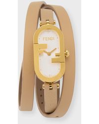 Fendi - O'Lock Vertical Oval Calf Leather Wrap Watch - Lyst