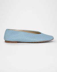 Bottega Veneta - Micro Woven Nappa Leather Ballerina Flats - Lyst