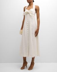 Cult Gaia - Brylie Knotted-Bust Midi Halter Dress - Lyst