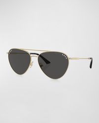 Jimmy Choo - Embellished Steel Aviator Sunglasses - Lyst