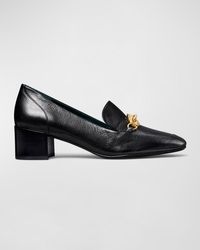 Tory Burch - Jessa Leather Horse Bit Heeled Loafers - Lyst