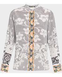 Kobi Halperin - Eloise Lace-Print Silk Blouse - Lyst
