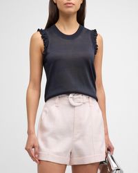 Cinq À Sept - Lenore Sleeveless Knit-Front Combo Top - Lyst