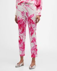 Marella - Theodor Cropped Floral-Print Faille Trousers - Lyst