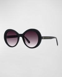 Stella McCartney - Logo Round Acetate Sunglasses - Lyst