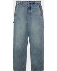 Loewe - Apos;S Leather-Patch Straight-Leg Jeans - Lyst