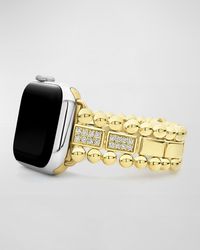 Lagos - Smart Caviar 18K Half Diamond Apple Watch Bracelet, 38-44Mm - Lyst