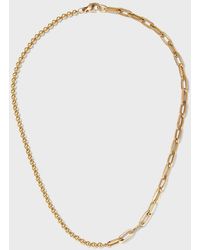 Fern Freeman Jewelry - Yellow Gold Half Small Ball Half Small Oval-link Necklace - Lyst