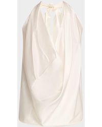 Ramy Brook - Harriet Sleeveless Draped Silk Halter Top - Lyst