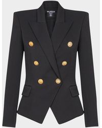 Balmain - 6-Button Fitted Wool Jacket - Lyst