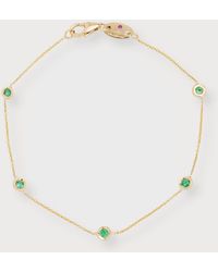 Roberto Coin - 18K 5-Emerald Station Bracelet - Lyst