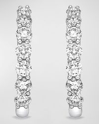 Memoire - 18k White Gold Tiny Diamond Huggie Hoop Earrings - Lyst