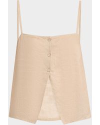 FRAME - The Linen Button Top - Lyst