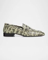 Dries Van Noten - Python-Embossed Leather Penny Loafers - Lyst